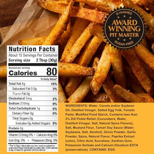 G Hughes Sugar Free Fancy Fry Special Sauce - Sugar Free Burger Sauce, Fry Sauce for French Fries, Gluten Free Secret Sauce, Dipping Sauces, Gluten Free Sauces - 16 Oz (3-Pack)