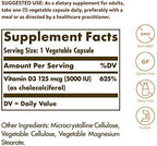 Solgar Vitamin D3 (Cholecalciferol) 125 mcg (5000 IU), 240 Vegetable Capsules - Helps Maintain Healthy Bones & Teeth - Immune System Support - Non-GMO, Gluten Free - 240 Total Servings