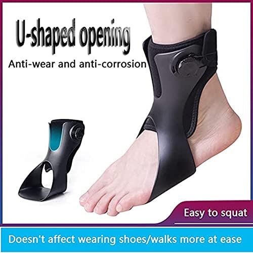 HUANGJUN Drop Orthosis, Foot Drop Brace Orthosis Splint for Sprains Night Splint Foot Drop Orthosis Ankle Brace,Right,M