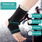Geyoga 2 Pairs Muay Thai Ankle Support Compression Ankle Sleeve Boxing Foot Braces for Men Breathable Women Foot Wraps Support for Martial Arts Kickboxing Gym Running, L Size(Black, Blue)