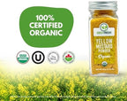 Geo-Fresh Organic Yellow Mustard Powder 1.76 oz - Dry Mustard Powder for Cooking - Ground Yellow Mustard Seed - Stone Ground Mustard - USDA Certified Organic, Non-GMO, Gluten-Free