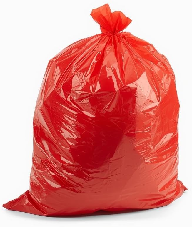 Home and Office Trash Bags, Red, 14 Gallon Capacity, for Home and Office Use, 1.5 Mils Thick Made in USA (3)