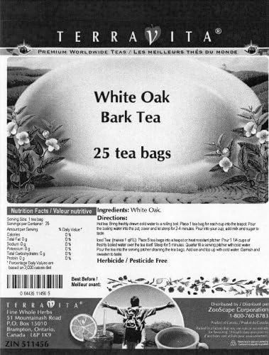 White Oak Bark Tea (25 tea bags, ZIN: 511456)