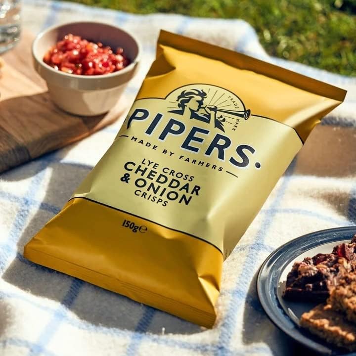 Pipers - Cheddar & Onion Crisps - 150g