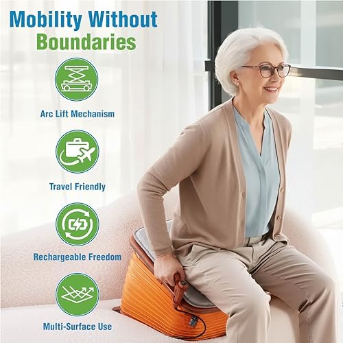SeatLift Powered Lifting Cushion – Electric Stand-Assist Cushion Portable and Lightweight, Rechargeable Lifts up to 220 lbs