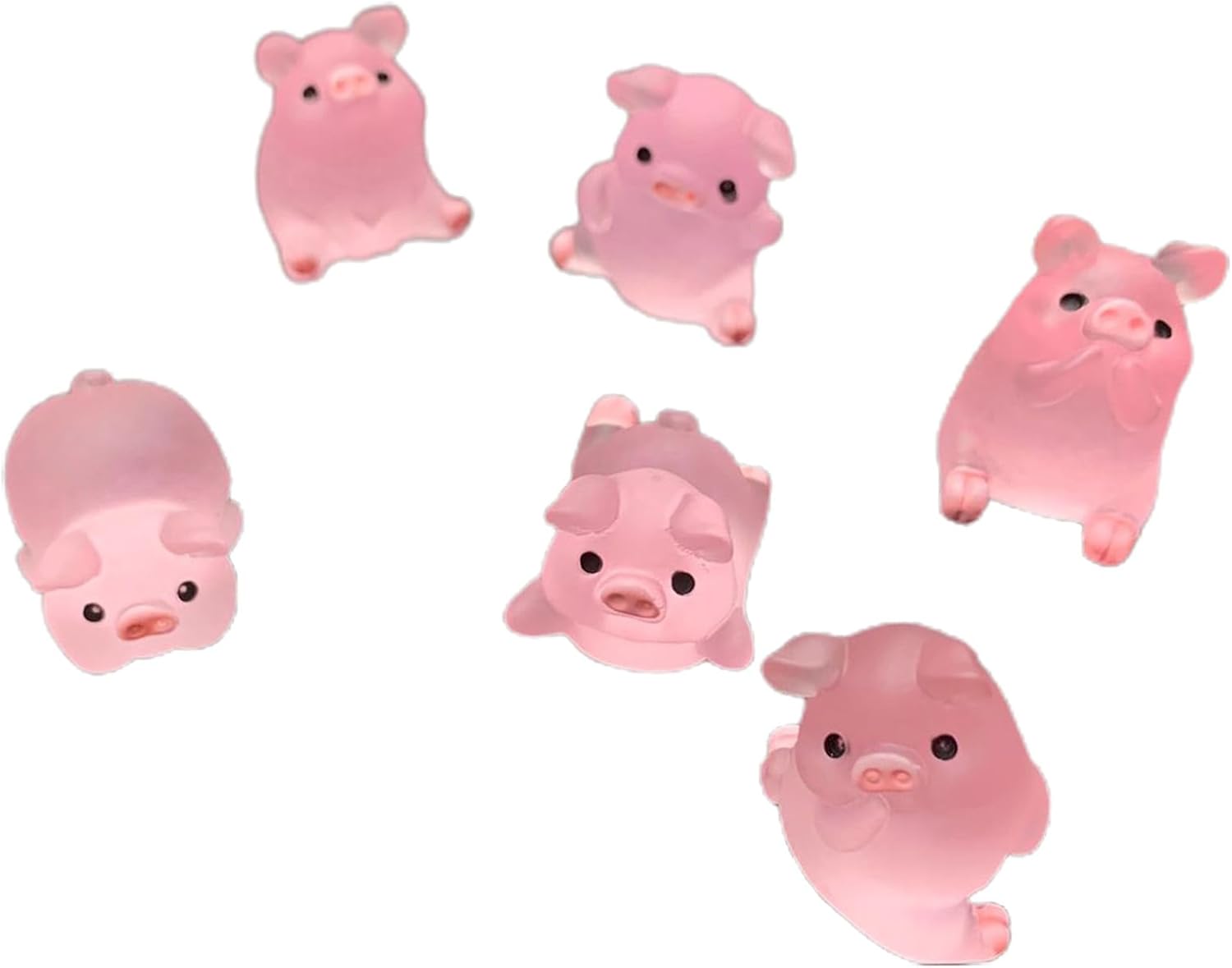 5Pcs Cute Pink Piggy Figures Car Dashboard Ornament Pig Figurine Ornament Resin Cute Pig Desktop Figurine Decoration DIY Crafts for Auto Home Office Desk Collectible Dolls，Collectible Dolls Home Décor