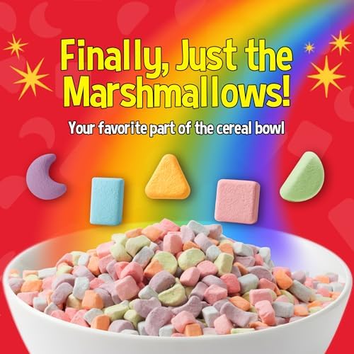 Snackathon Dehydrated Cereal Marshmallows, Assorted Rainbow Mini Bits, 1 LB Resealable Bulk Bag – Fun Crunchy Lucky-Style Marshmallow Topping for Hot Chocolate, Coffee, Cereal & Desserts