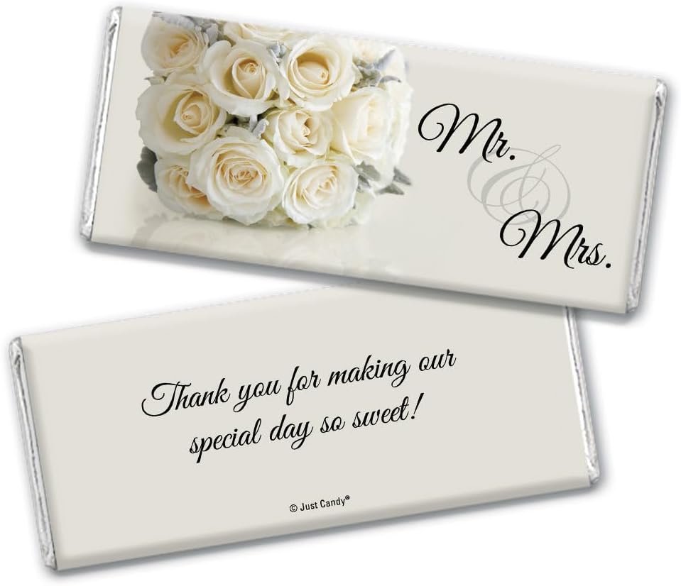 Floral Wedding Favors for Guests Chocolate Bar Wrappers (24 Count) - Wrappers Only