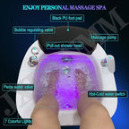 Pedicure Foot Spa,Acrylic Massage Footbath,Portable Bathtub Pedicure Bowl,Foot spa with Heat and Massage and Colorful Lamp Jets,with Automatic Drain Pump,Large Size Soak Tub Bath A