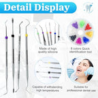 160 Pcs Dental Code Rings, 6mm Silicone Non-Toxic Orthodontic Rings Accessory, 8 Vibrant Colors, Autoclavable Instrument Identification System for Dental Clinics