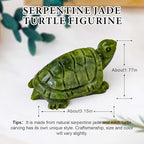 Natural Crystal Turtle Statue Rough Stone Jade Wealth-Attracting Ornament Crystal Handicraft Table Decoration Ornament (Jade Turtle Large)
