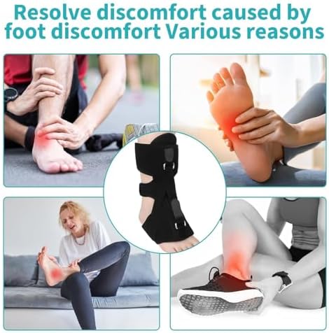Plantar Fasciitis Night Splint - Upgrade Therapeutic Support Brace for Plantar Fasciitis, Foot Drop & Achilles Tendonitis, Fits Men & Women(1PC,Black)