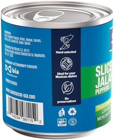 San Marcos Sliced Jalapeno Peppers, 7 Ounce
