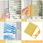Washable Blind Cleaner Duster Tool, Removable Shutter Cleaner Brush with 7 Slat, Handheld Brush for Air Conditioner Blinds Dust Dirt