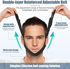 Chin Strap for Sleeping - Anti Snoring Devices - Comfortable Stop Snoring Solution - Adjustable Breathable - Simple and Effective Anti Snoring Chin Strap (Black)-YXGCC