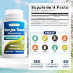 Best Naturals 2 Pack Konjac Glucomannan Root 2000 mg per Serving - 180 Vegetarian Capsules