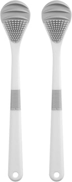 YUHANG 2 Pack Tongue Scraper,Tongue Cleaner,PP+TPR,with Hanging Rack for Adults and Children - Reduces Bad Breath and Freshens Breath (White)