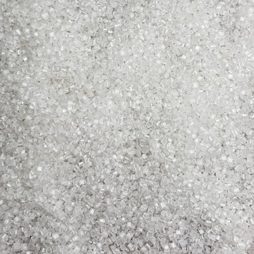 White Sanding Sugar Sprinkles, 4.6 oz Edible Sparkling Sugar Crystals for Baking Topping, Cupcakes, Cookies, Ice Cream & Cake Decorating, Wedding Party Valentines Christmas Supplies