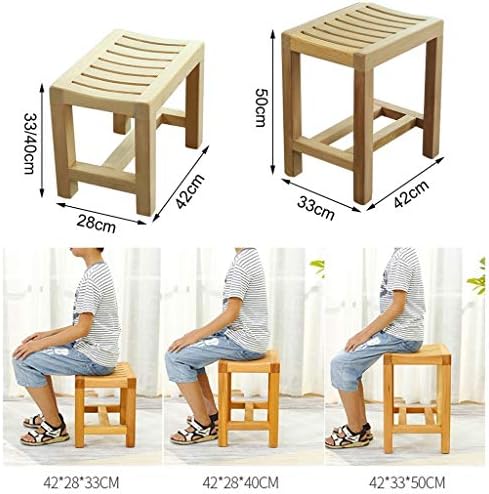 Shower Bench, Wood Heavy Duty Bath Chair Tool Free Anti-Slip Bathtub Seat Bench Stool Lightweight and Durable for Elderly, Senior, Handicap, Disabled Bathtub Shower (Size : 42×28×4