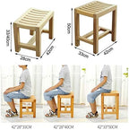 Shower Bench, Wood Heavy Duty Bath Chair Tool Free Anti-Slip Bathtub Seat Bench Stool Lightweight and Durable for Elderly, Senior, Handicap, Disabled Bathtub Shower (Size : 42×28×4