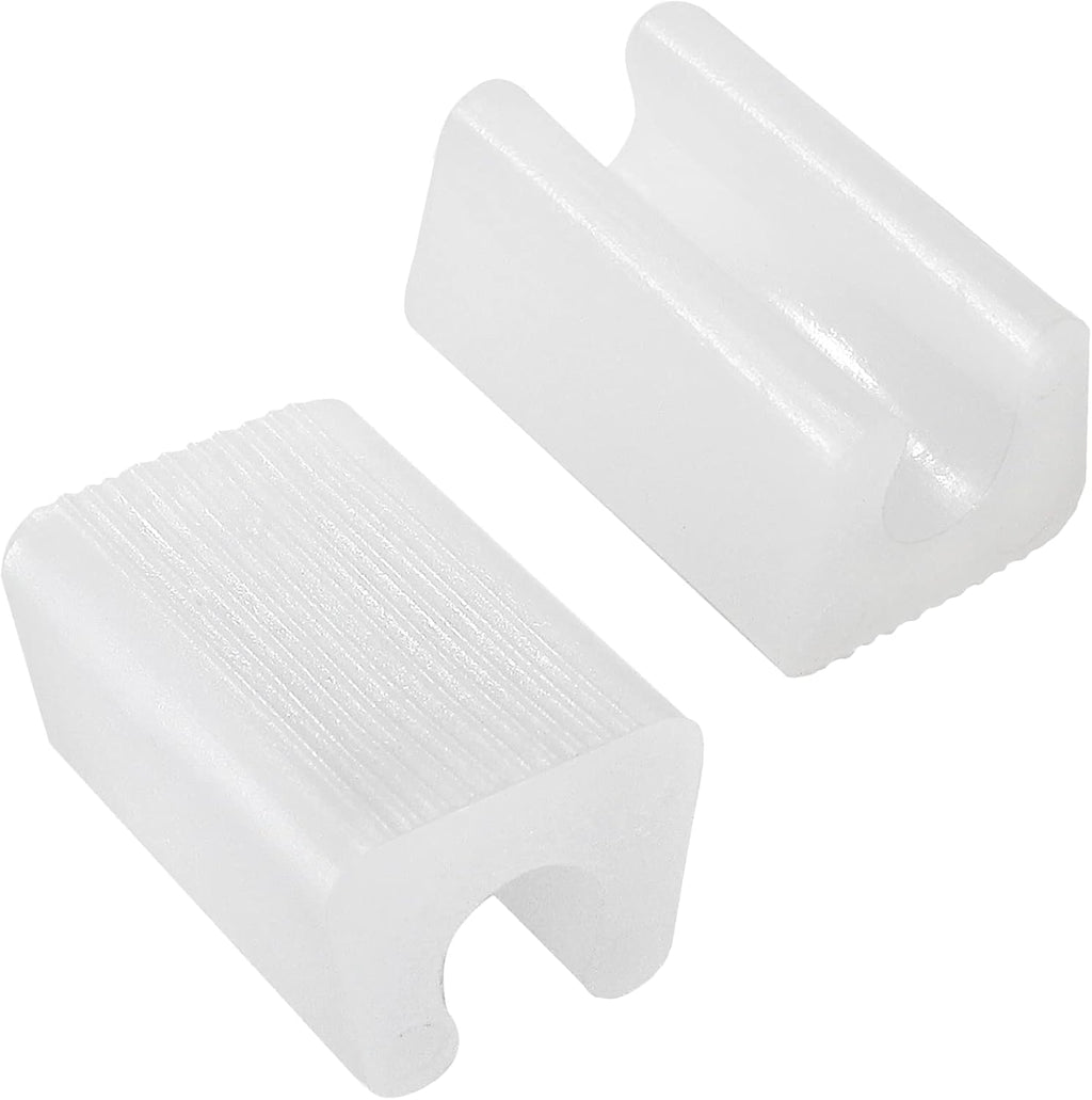24 Pack Rectangle Plastic Furniture Feet, 10mm U Shaped Chair Legs Tips Protectors Non-Slip Chair Foot Floor Glides Plastic Foot Pads (White)