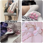 Cat Paw Costume - Cute Paw Toe Beans Gloves Socks with Ear Tail Choker Cosplay Set for Women Girls
