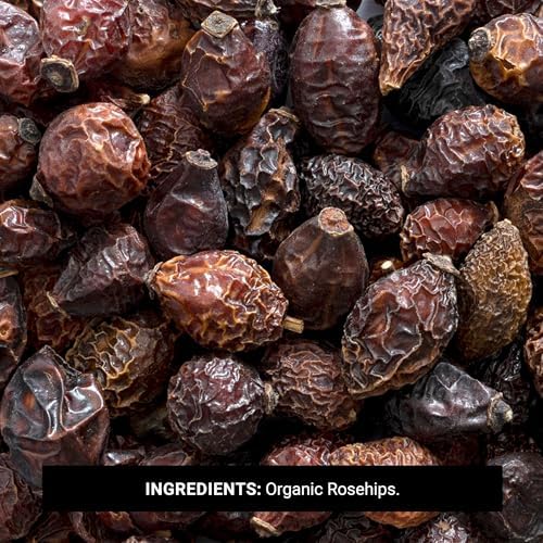 Frontier Co-op Organic Whole Rosehips - Dried Rose Hips for Tea, Powder, Oil and More - Kosher | 16 Ounce (Pack of 1)