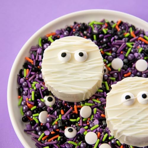 Sweets Indeed Bulk Candy Eyeballs, 200 Edible Eyes, Christmas Sprinkles, Perfect for Cake Decorations, Baking, Ice Cream, Cookies, Cupcake Topper, 2.92 ounces