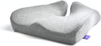C CUSHION LAB Patented Pressure Relief Seat Cushion for Long Sitting Hours on Office/Home Chair, Car, Wheelchair - Extra-Dense Memory Foam for Hip, Tailbone, Coccyx, Sciatica - Light Grey