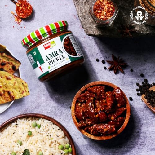 Add me Add Me Homemade Fresh Amra Pickle 300g, Tasty and Tangy Indian Hog Plum Pickle 300gm Glass Pack