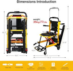 Powered Wheelchair, Stair Climbing Wheelchair, Mobile Stair Lifts for Seniors, Elderly Stair Chair, Load Capacity 480lbs, Foldable