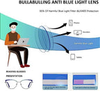 3Pack Womens Metal Rim Cat Eye Ladies Reading Glasses Stylish Blue Light Blocking Readers
