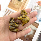 Mix 12pcs Elephant Gemstone Figurines Hand Carved Pocket Statue Healing Crystals Good Luck for Home Decor 1.5 inches