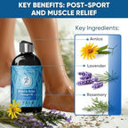 8 oz - Relief & Relax Sore Muscle Massage Oil with 100% Pure Arnica, Lavender & Rosemary Oils - Soothes Muscles & Joint with Relaxing Massage Oil for Massage Therapy
