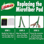 Libman Rinse 'n Wring Mop and Bucket System Refills | Microfiber Floor Mop | Hardwood Floor Cleaner | Wet & Dry Mop | 6 Total Microfiber Refill Pads