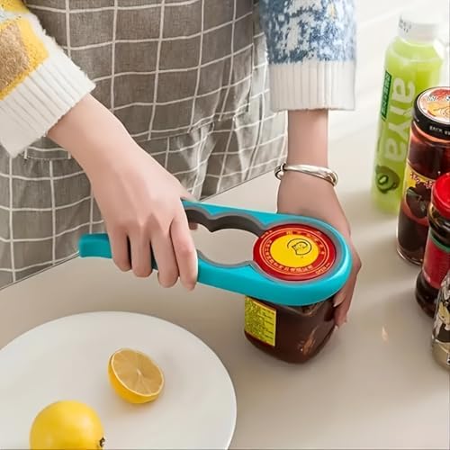 Jar Opener for Weak Hands, Seniors with Arthritis, 4 in 1 Multi Function Bottle Opener Lid Opener For Arthritic Hands Blue