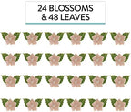 Global Sugar Art Blossoms and Leaves Edible Sugar Cake & Cupcake Flowers, Peach, Small Unwired, 24 Count with leaves by Chef Alan Tetreault
