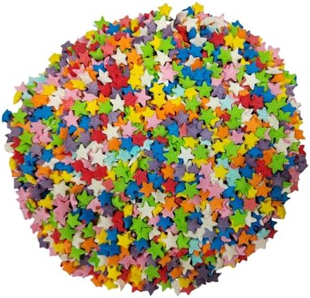 Eastron Edible Rainbow Star Sprinkles Rainbow Sprinkles for Cake Decorating Confetti Sprinkles for Baking, Cupcakes Topper, Ice Cream, Cookies, Cakes, Donut Dessert Decoration