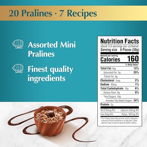 Lindt Mini Pralines, Assorted Chocolate Candy Pralines with Premium Filling, 3.4 oz Box