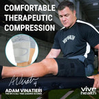 Vive Thigh Brace - Hamstring Quad Wrap - Adjustable Compression Sleeve Support for Pulled Groin Muscle, Sprains, Quadricep, Tendinitis, Workouts, Sciatica Pain and Sports Recovery - Men, Women (Grey)