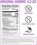 Rotten Original Gummy Worms - Low Sugar, Low Calorie, 7g Gut-Friendly Prebiotic Fiber and 3g Protein, Gluten Free Candy - 5.3 oz Share Pack [4 Pack]
