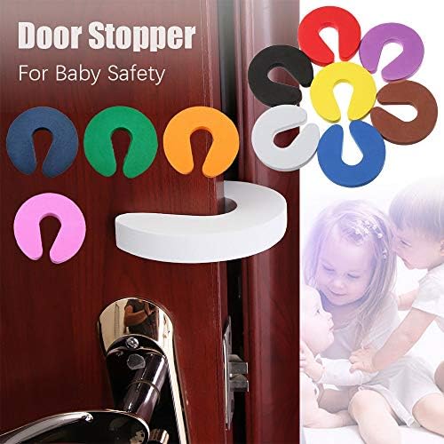 Finger Pinch Guard - 2pcs. Child Proofing Doors Made with Soft Durable Foam Door Slam Stopper. Prevents Finger Pinch Injuries, Slamming Doors, and Baby or Pet from Getting Locked in Room - Black