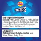 Walkers Squares Salt and Vinegar Snacks, 27.5 g (32 Count)
