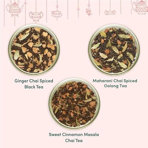 VAHDAM, Oprah's Favorite Tea Gift Set | 3 Premium Chai Teas in Golden Tin Caddy Gift Box | Exotic Chai Tea Blends | Gluten Free, Non GMO | Gifts for Men And Women