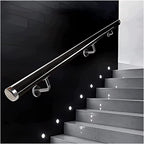 Stairs Handrail for Indoor Interior Staircase, Transparent Acrylic Grab Bars/Wall Mounted HD Clear Crystal Hand Railings, Silver Complete Kit(Size:3ft/90cm)