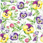 Paper Napkins Pansies Flowers Luncheon 20-Count Soft 3-Ply Decoupage Tissue -13" x 13" (Unfolded)