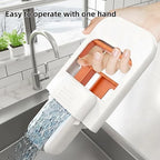 Mini Foldable Desktop Mop – Portable Self-Squeeze Sponge Cleaning Tool with Self Wringing Design, Collapsible Handheld Mop with Refill Sponges for Kitchen Counter, Bathroom & Small Spaces, Car Use