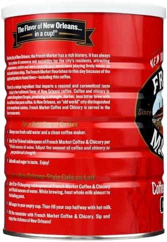 French Market Coffee & Chicory Dark Roast Ground Coffee, 12oz Can (Pack of 1)