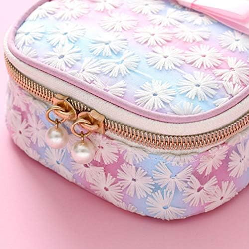 Exceart Sanitary Napkins Bag Sanitary Pouch Organizer Holder Embroidery Storage Bag for Outdoor Travel (Gradient Pink)