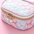 Exceart Sanitary Napkins Bag Sanitary Pouch Organizer Holder Embroidery Storage Bag for Outdoor Travel (Gradient Pink)
